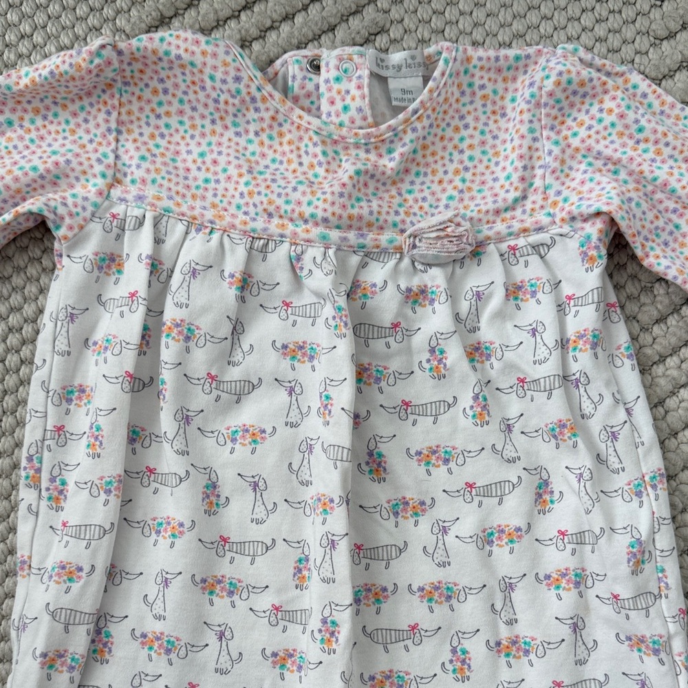 Kissy Kissy White Baby Footie with Pink and Multicolor Floral Print - Picture 3 of 4
